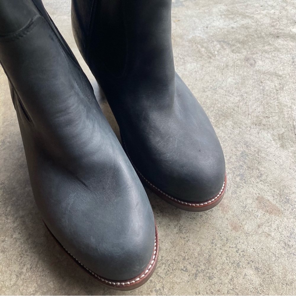 Adelante Condesa Tall Knee Riding Boot Black Leather Nubuck EUC - Picture 3 of 8